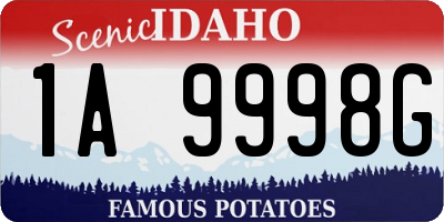 ID license plate 1A9998G
