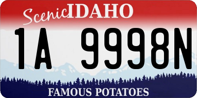 ID license plate 1A9998N