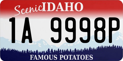 ID license plate 1A9998P