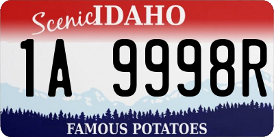 ID license plate 1A9998R