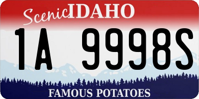ID license plate 1A9998S