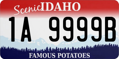 ID license plate 1A9999B