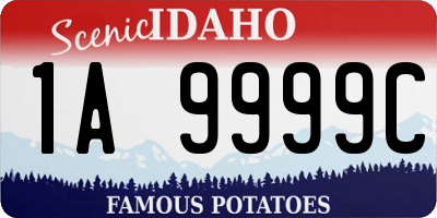 ID license plate 1A9999C