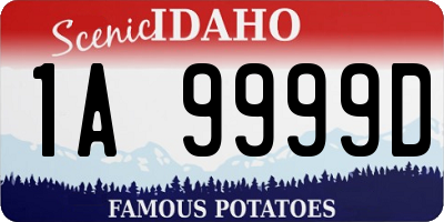 ID license plate 1A9999D