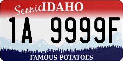 ID license plate 1A9999F