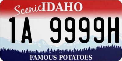 ID license plate 1A9999H