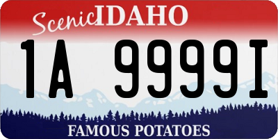 ID license plate 1A9999I