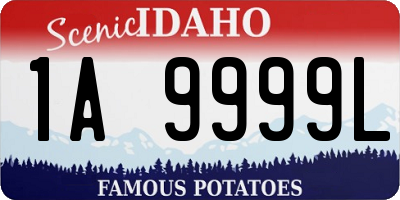 ID license plate 1A9999L