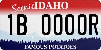 ID license plate 1B0000R