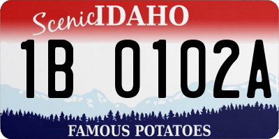 ID license plate 1B0102A