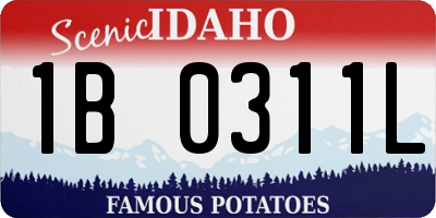 ID license plate 1B0311L