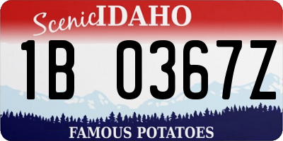 ID license plate 1B0367Z