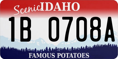 ID license plate 1B0708A