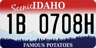 ID license plate 1B0708H