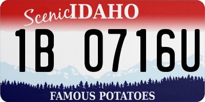 ID license plate 1B0716U
