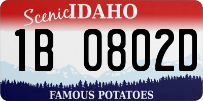 ID license plate 1B0802D