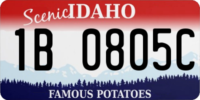 ID license plate 1B0805C