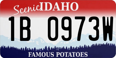 ID license plate 1B0973W