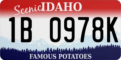 ID license plate 1B0978K
