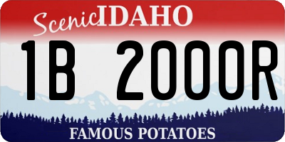 ID license plate 1B2000R