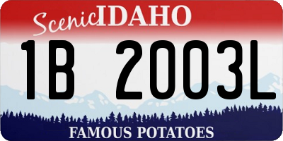 ID license plate 1B2003L