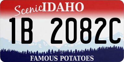 ID license plate 1B2082C