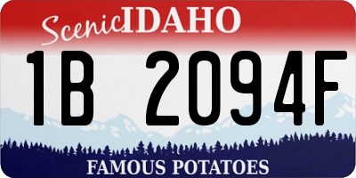 ID license plate 1B2094F