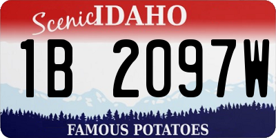 ID license plate 1B2097W