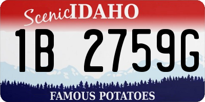 ID license plate 1B2759G