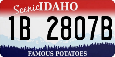 ID license plate 1B2807B