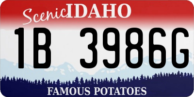 ID license plate 1B3986G