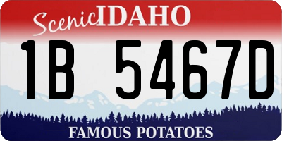 ID license plate 1B5467D