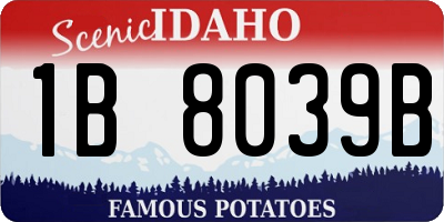 ID license plate 1B8039B