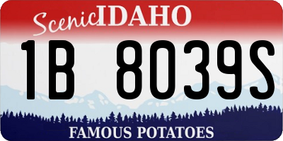 ID license plate 1B8039S