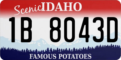 ID license plate 1B8043D