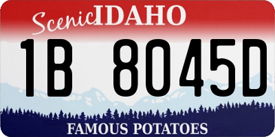 ID license plate 1B8045D