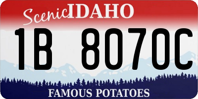 ID license plate 1B8070C