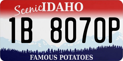 ID license plate 1B8070P