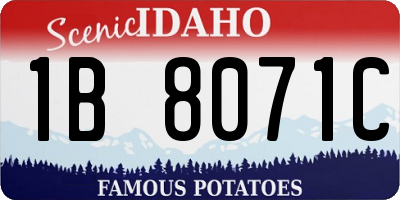 ID license plate 1B8071C