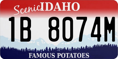 ID license plate 1B8074M