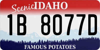 ID license plate 1B8077D
