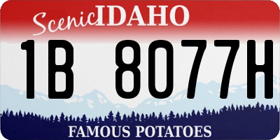 ID license plate 1B8077H