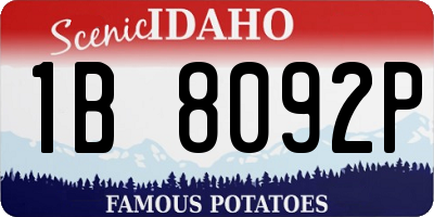 ID license plate 1B8092P