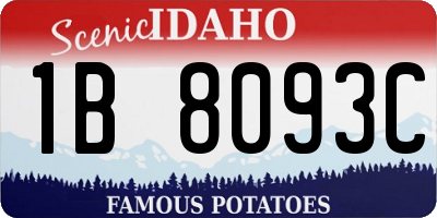 ID license plate 1B8093C