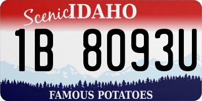 ID license plate 1B8093U