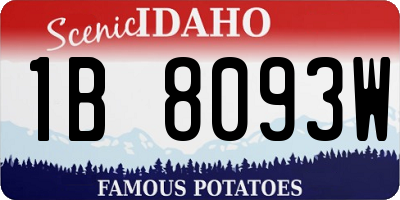 ID license plate 1B8093W