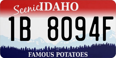 ID license plate 1B8094F