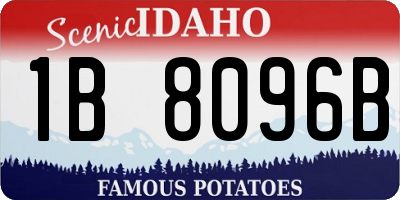 ID license plate 1B8096B