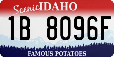 ID license plate 1B8096F