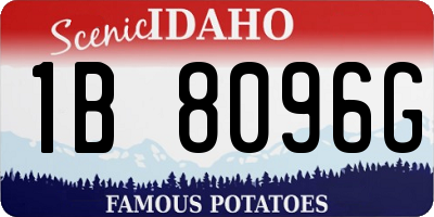 ID license plate 1B8096G